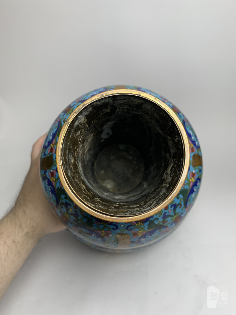 清乾隆 铜掐丝珐琅大吉葫芦瓶 - 图8